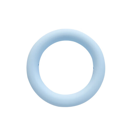 Silicone teether food grade hole ring chewing gum for babies to prevent falling off during oral period, blue 1 pack