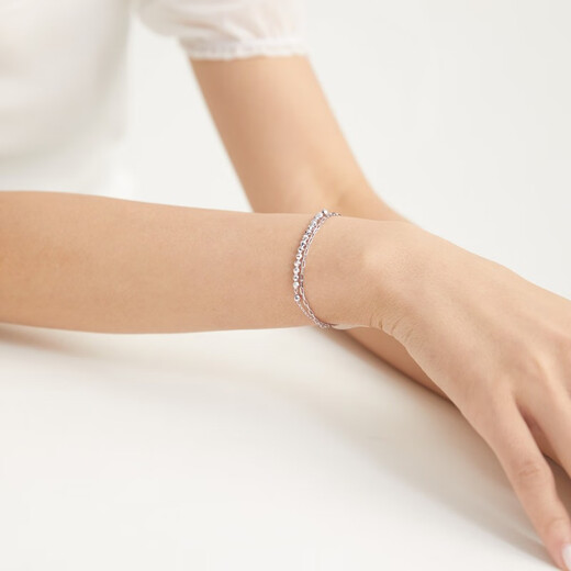 Chow Sang Sang Pt950 platinum double layer bracelet for women 92018B Price 19cm - 4.65g (including labor cost 400 yuan)