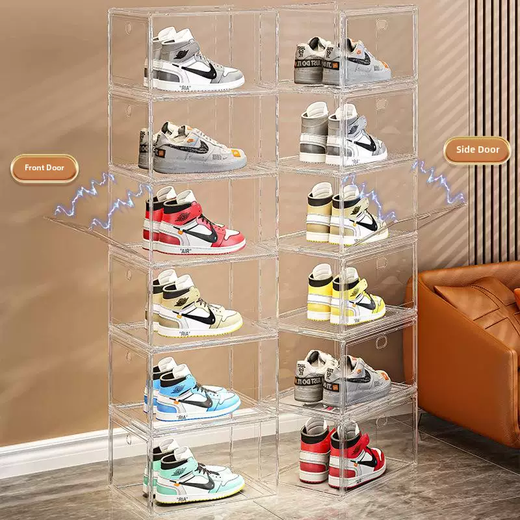 Yusenyi Shoebox Storage Box Transparent Plastic Shoe Cabinet Shoe Storage Artifact Home Shoe Rack Shoe Cabinet Storage Box Highly Transparent PP Magnetic Side Opening Door (1 Pack) Highly Transparent PP Magnetic Side Opening Door (1 Pack) 36x27x21cm 36 pcs 36x27x21cm