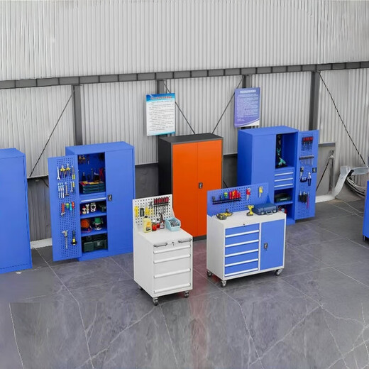 Thickened factory heavy tool cabinet workshop hardware auto repair multifunctional drawer storage iron cabinet parts cabinet C model mobile tool cabinet - all blue