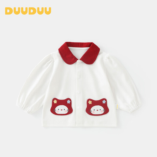 DUUDUU children's clothing children's long-sleeved shirt baby girl cartoon autumn clothes baby cute bottoming top white 90