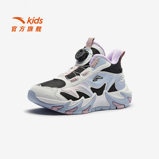 ANTA Children's Cotton Shoes for Girls Dengfeng 3 Autumn New Leather Outdoor Cotton Shoes 322546901 Black/Oxygen Blue-1 37