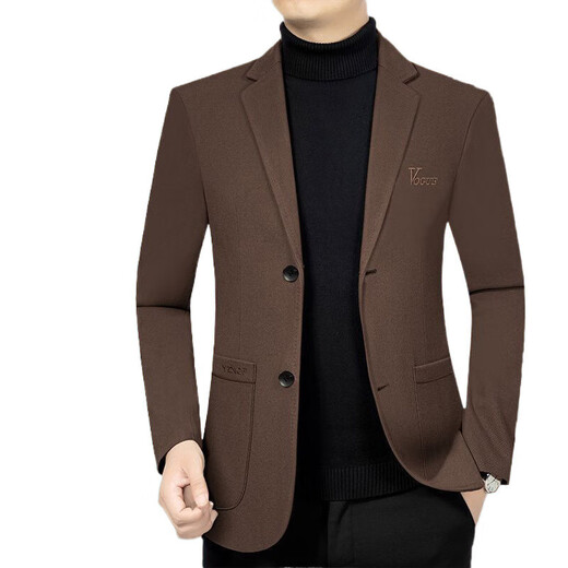 XJSGS Официальный бренд Высококачественный мужской повседневный костюм 2025 Осень и зима Костюм для папы среднего возраста Деловая мужская куртка Высококачественный цвет хаки Spot Suda XL Рекомендация 130-145Jin Jin равен 0,5 кг