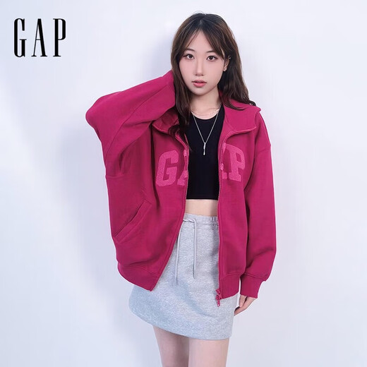 Gap Women's 2025 Autumn New Logo Chenille Embroidered Loose Fleece Hoodie Sweatshirt 792498