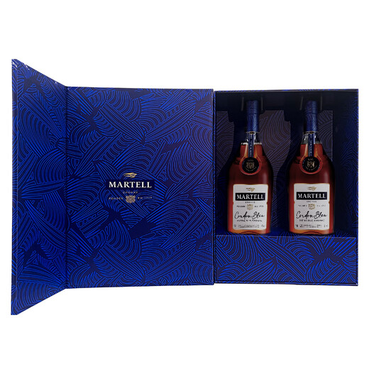 马爹利（Martell） 蓝带XO级 干邑白兰地 洋酒 500ml双支 洋酒礼盒 
