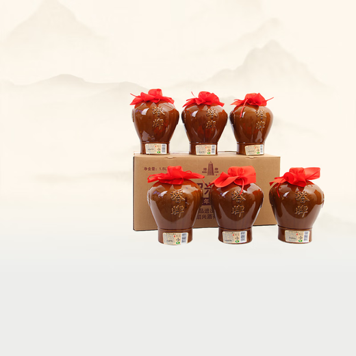 Tower brand pottery altar flower carving three years semi-dry Shaoxing rice wine 1.5L*6 jars full box plus rice wine