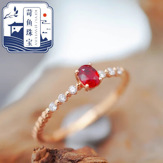 Qingyu quality ruby ring for women, Pa Shiyun French pigeon blood ring s925 silver inlaid with diamonds, light luxury commuting, ruby size 6