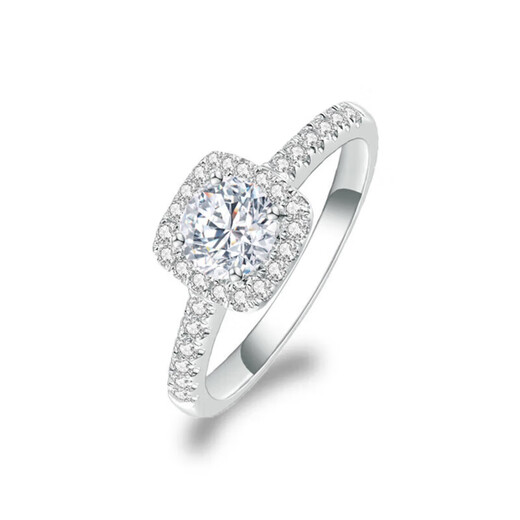 DR diamond ring for women, moissanite princess square package 1 carat ring, female proposal, wedding ring, index finger ring, Valentine's Day birthday, square package diamond ring for women, 1 carat live/closed mouth