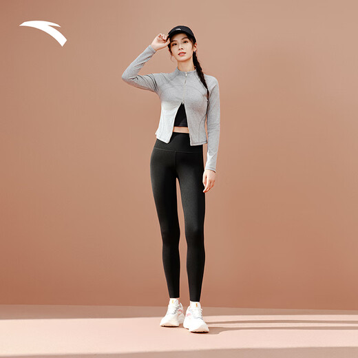 ANTA Comprehensive Training Series丨Fleece Shark Pants Women's Autumn and Winter Warm Shaping Tights Yoga Fitness Bottoming Long Pants