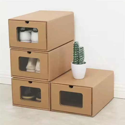 Yusenyi thickened kraft paper dormitory box household simple drawer-type transparent shoe box carton dust-proof artifact shoe storage universal basketball style (within 45 yards) 4 packs universal basketball style (within 45 yards) 4 packs