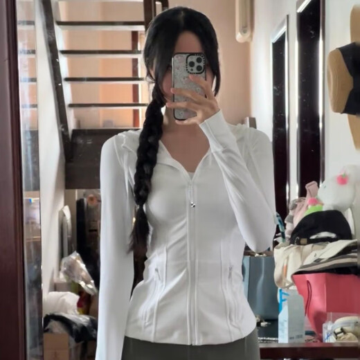 Lulu Peach Lulu Lulu Hooded Yoga Wear Women's Pilates Top Sports Fitness Running Jacket Black M 4 Size (100-110Jin Jin is equal to 0.5kg)