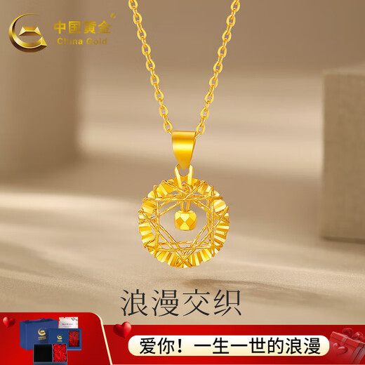 CHINA GOLD K gold necklace dream catcher Mobius chain clavicle chain for mother and wife birthday gift about 1g
