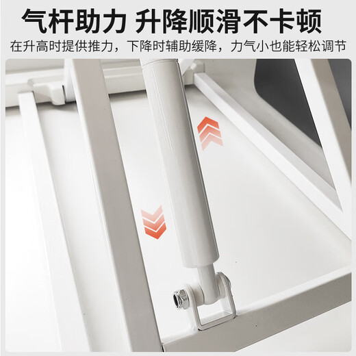 Lifting computer desk computer lifting double-layer bracket table lifting work table standing lifting office desk pneumatic stepless lifting - double layer - ivory white 80cm