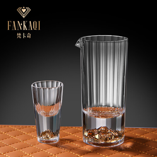 FANKAQI high-end luxury red wine glass, white wine glass, foreign wine glass, collection wine set gift box, collection wine set gift box, 18-piece set, yellow leather