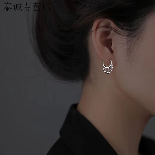 KZD999 sterling silver pure silver earrings for women, niche ear rings, temperament, anti-allergic, light luxury pure silver earrings, earrings, same style, 4.58g (sterling silver pair), same style