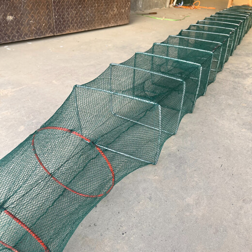 Shrimp pot fishing net, fish net, lobster net, thickened fishing pot, fish pot, shrimp net, river shrimp net, eel, loach and lobster net, white, 4 meters, 19 sections, 12 holes, full set of belt pendants