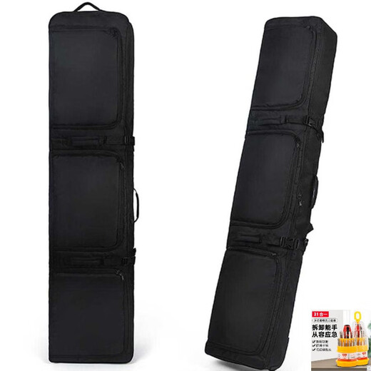 Big Tuan Xiaoyuan Trocken- und Nasstrennung, Snowboard-Rucksack mit Rädern, Skischuh-Ausrüstungstasche, einzelne Board-Tasche mit Rädern, kann überprüft und aufgerüstet werden, Jazz-Schwarz, geräuschloses Rad, 160 cm