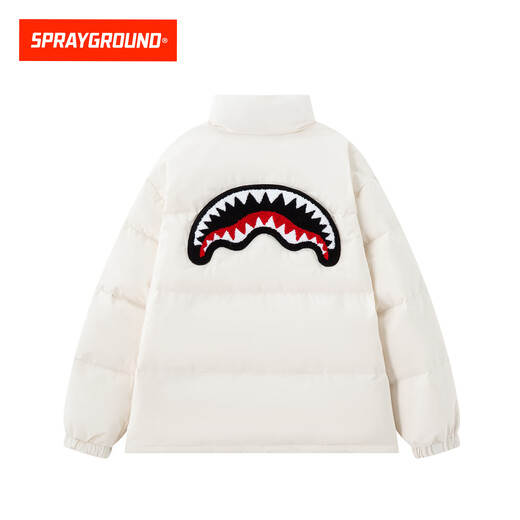 SPRAYGROUND Shark Mouth 25 Winter Stand Collar Down Jacket Men's Versatile Couple White Duck Down Warm Jacket Trendy White M
