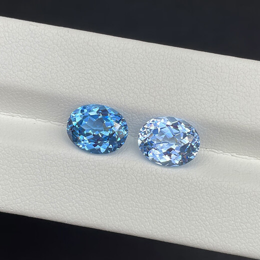 Zhou Runxi's laboratory-grown spinel, aquamarine Santa Maria color, loose stone for customized jewelry inlay processing, high precision cut/5 7mm/aquamarine blue/approximately 1 carat