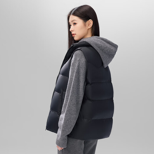 Flying in the Snow Down Jacket Women's 2025 Winter Short Loose Vest Lightweight Vest Black M