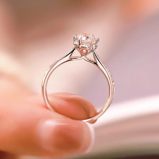 MZMZ platinum ring for women pt950 platinum engagement fashion diamond ring Valentine's Day birthday gift for girlfriend and wife when/next day delivery - light luxury hand-held flower live mouth diamond ring - 60 points