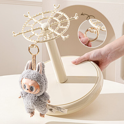 E7 Life Labubu Pendant Display Box Rotating Transparent Labubu Plush Doll Doll Figure Blind Box Storage Display Stand