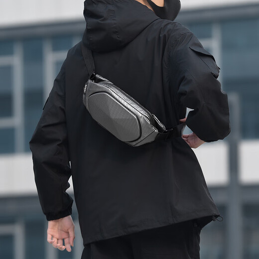 Neue trendige Marken-Hüfttasche für Herren, multifunktionale Brusttasche, Umhängetasche, Umhängetasche, leichter Luxus, modisch, vielseitig, hochwertig, schlicht, grau