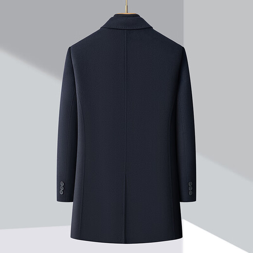 Pierre Cardin double-sided woolen mid-length wool coat for men autumn and winter new warm woolen coat jacket men's brand men's clothing 6807 medium slit - Navy L 175 size - suitable for weight 125-140Jin Jin is equal to 0.5 kg