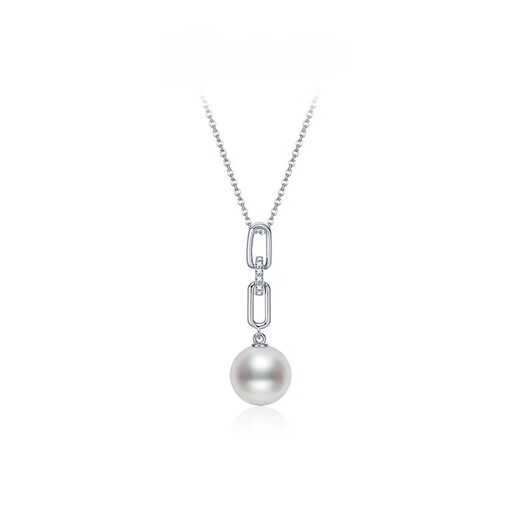 Pearl necklace for women Mo Huayin S925 freshwater nucleated pearl pendant 11-12mm round white simple 11-12mm 40+5cm chain tail