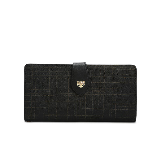 Gold fox leather women's wallet large capacity long card holder money note holder clutch bag coin purse light luxury girlfriend birthday gift