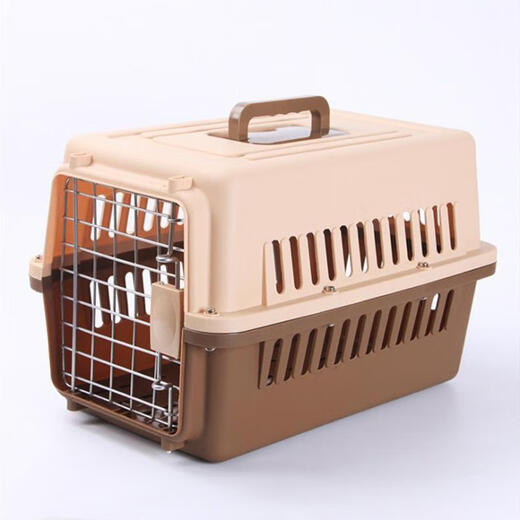 MODX Haustier-Flugbox, Katzenkäfig, tragbar, ausgehender Hundekäfig, tragbare Haustierbox, Katzen-Flugbox, Reisekarobox, einfach + Windelbrett, 15 Jin Jin entspricht 0,5 kg innen, Kaffeefarbe