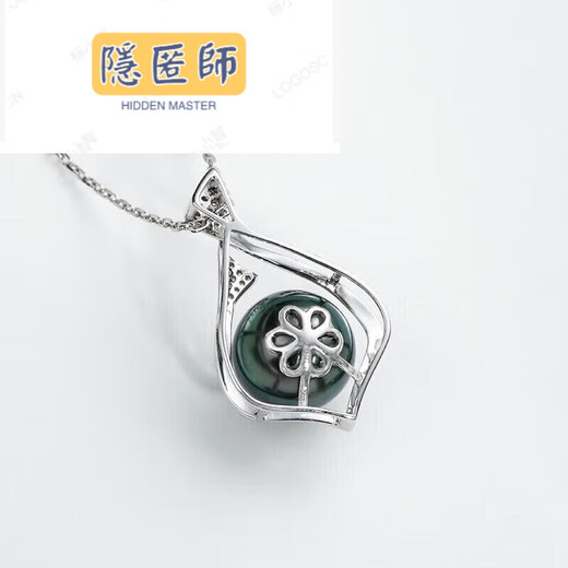 Hidden Master Jewelry Black Pearl Necklace Pendant New Year's Gift for Girlfriend Black Pearl 10-10.5mm+Silver Chain mm+Silver mm+Silver Chain