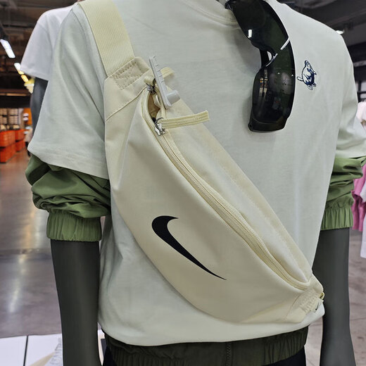 Nike (NIKE) Crossbody Bag Men's Bag Women's Bag 2025 New Waist Bag Sports Bag Chest Bag Convenient Shoulder Bag Travel Leisure Bag FZ7221-113 About 40*9*14cm