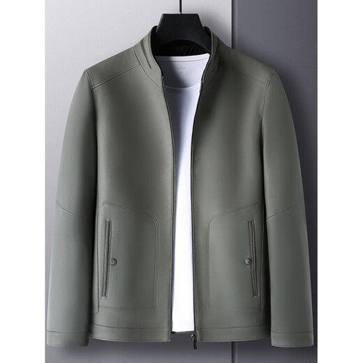 MONTAGUT Veste en Cuir Véritable Peau de Mouton pour Hommes d'âge Moyen Papa Veste en Cuir à Revers Business Casual Veste épaissie en Velours Revers Noir 9202 S 165