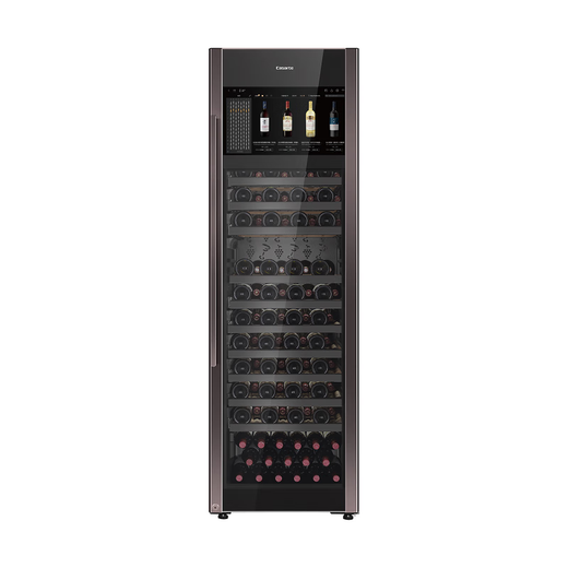 Haier 370 liter sommelier red wine cabinet air-cooled smart large screen 125 bottles office collection constant temperature and humidity wine storage intelligent identification wifi display cabinet 125 bottles wifi sommelier wine cabinet 370L