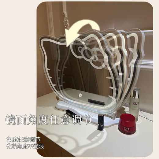 HD LED makeup mirror with light vanity mirror desktop smart home simple master bedroom Internet celebrity large KT cat with light model