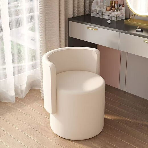 Xiaomi famous craftsman light luxury bedroom makeup dressing Nordic chair internet celebrity simple girl backrest dressing table stool household rotatable off-white fixed style