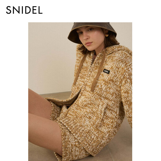 SNIDEL2025 new autumn and winter fashionable, simple and versatile high-waisted knitted shorts and casual pants SWNP254276 Ivory White One Size (F)