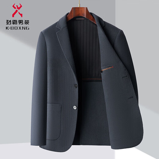 KBXNG high-end men's double-sided wool suit middle-aged dad business casual thick single suit winter woolen suit Y2306 black M 170/48