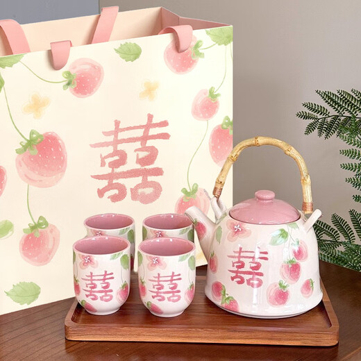 LAPULIAO wedding gifts for the bride and groom, high-end practical besties, friends, engagement dowry, wedding high-end tea sets, souvenirs, wedding gifts, including tray | gift box + gift bag