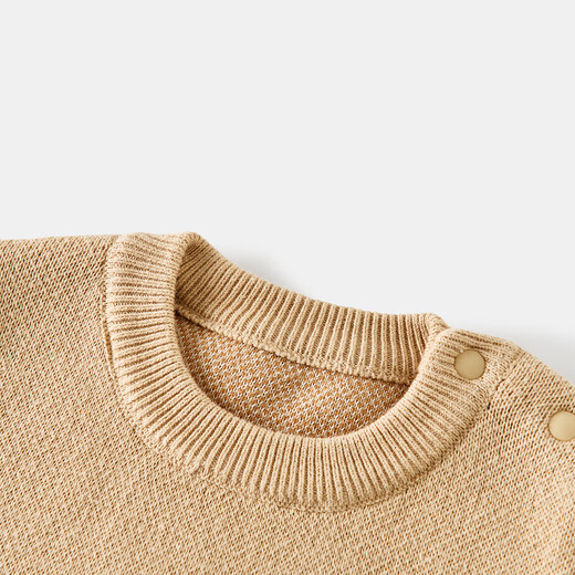 Tongtai (TONGTAI) baby sweater spring and autumn pure cotton baby clothes children's casual outing knitted tops boys and girls autumn clothes khaki 100