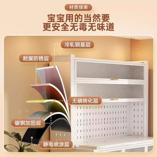 Yingyan baby feeding table storage cabinet baby products storage rack multi-functional floor-standing multi-layer large capacity storage cabinet five layers white fully equipped length 60cm-formaldehyde-free