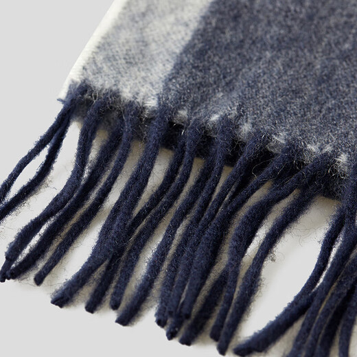 VICUTU Men's Scarf Autumn Comfortable Warm Blended Fabric Business Casual Versatile Scarf Black Gray 164cm*30cm+8cm*2cm