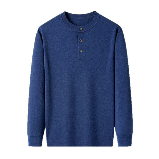 LESS IS MORE Lilang Worsted Men's Henley Collar Sweater Spring and Autumn Thin Bottoming Sweater Wool Cashmere Black Thin Thin S 165