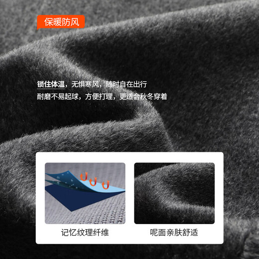 SHANSHAN Shanshan short woolen plus fleece jacket autumn and winter duck down lapel warm skin-friendly top business casual wool jacket camel M /170