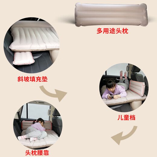 Car automatic inflatable bed, car SUV inflatable mattress, rear exhaust bed, adult and children's car mattress, automatic inflatable, children's automatic inflatable bed, pongee material, including wireless electric air pump