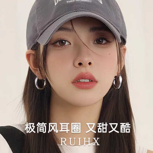 Kaximu S999 sterling silver earrings, earrings for women, 2025 new style hoop earrings, high-end all-match earrings, silver earrings, S999 silver needles, Zhang Ruonan's same style earrings, gift box