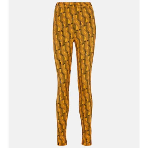 PRADA Luxury Women's Jacquard Wool Blend Leggings mulloured 20 | 46 IT