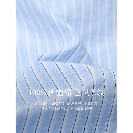 INMAN contrast embroidered striped shirt 2026 spring women's new long-sleeved cotton shirt top blue stripe XL
