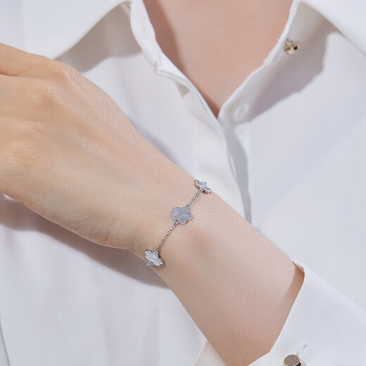 Meluxe Pt950 platinum bracelet flower platinum bracelet for women birthday gift for girlfriend, about 6.74g-16+3cm